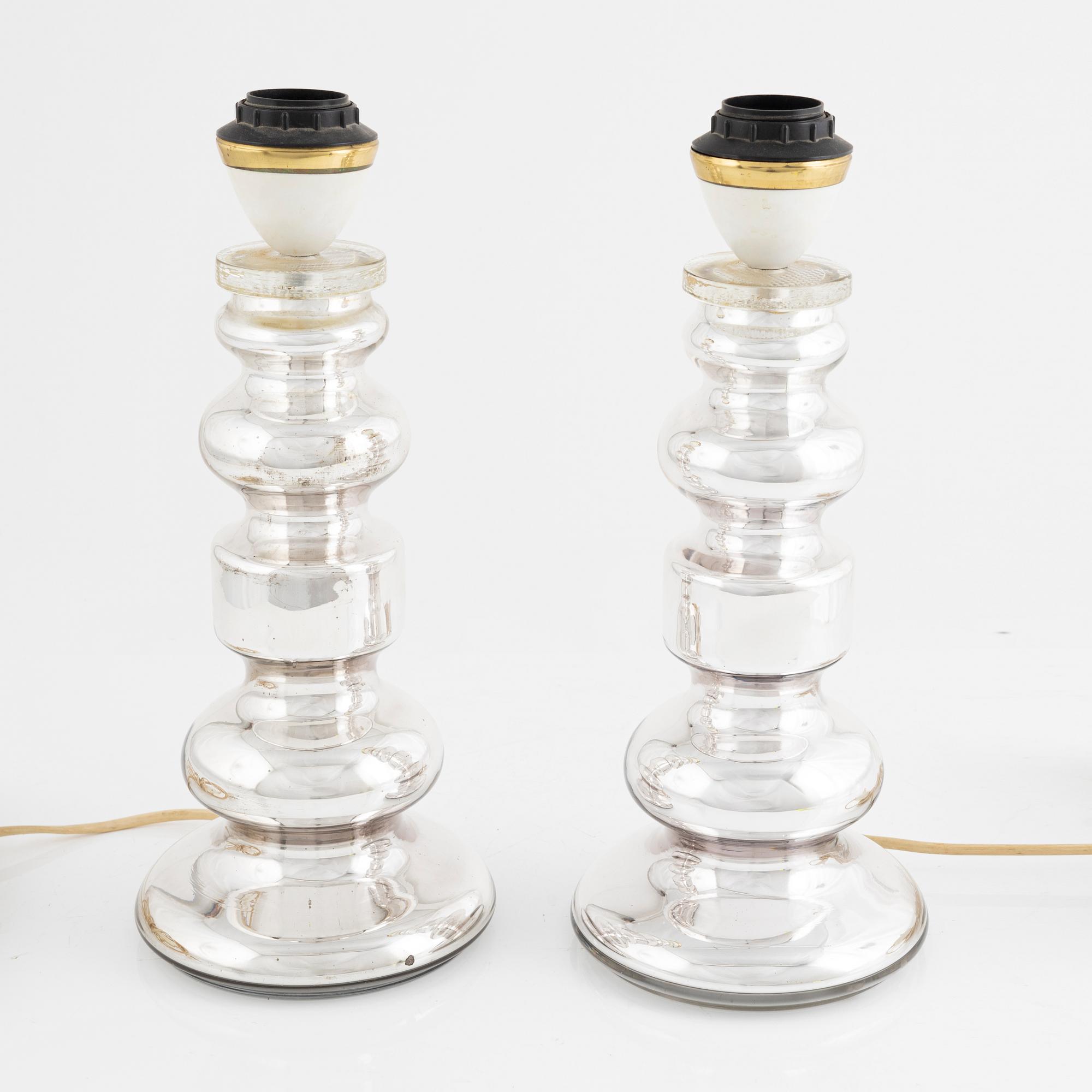 Gustaf Leek, probably. A pair of table lamps, second half of the 20th Century.