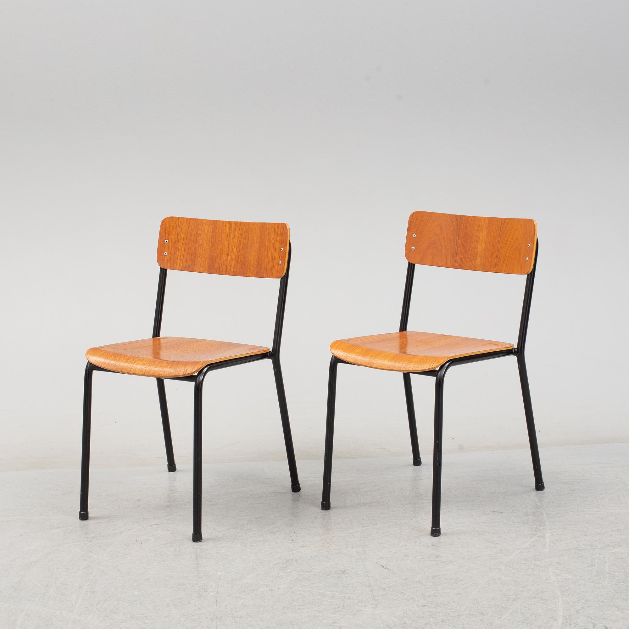 STOLAR, 6 st, Grythyttan Stålrörsmöbler, 1900-talets andra hälft.