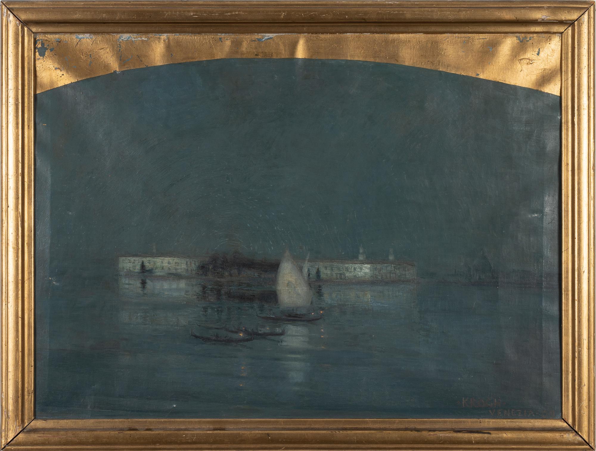 Unknown artist, oil on canvas, signed Krogh and dated Venezia -09.