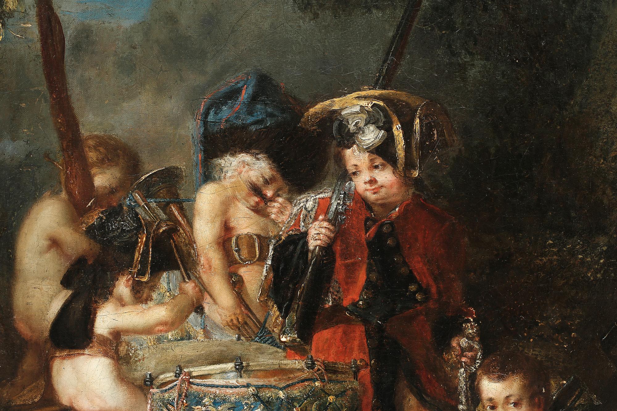 OKÄND KONSTNÄR, enligt påskrift a tergo Philipp Jakob de Loutherbourg, olja på duk, 1700-tal.