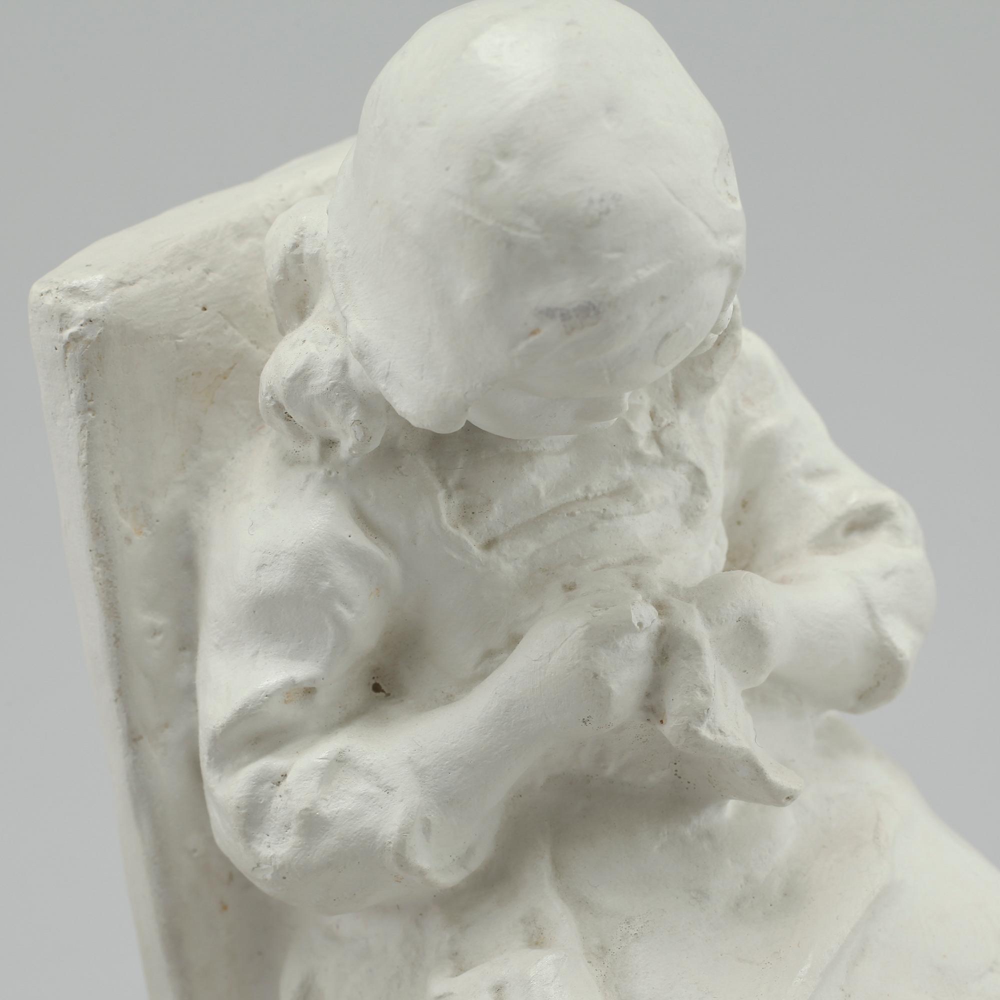 RUTH MILLES, sculpture, plaster, signed and dated 1911.
