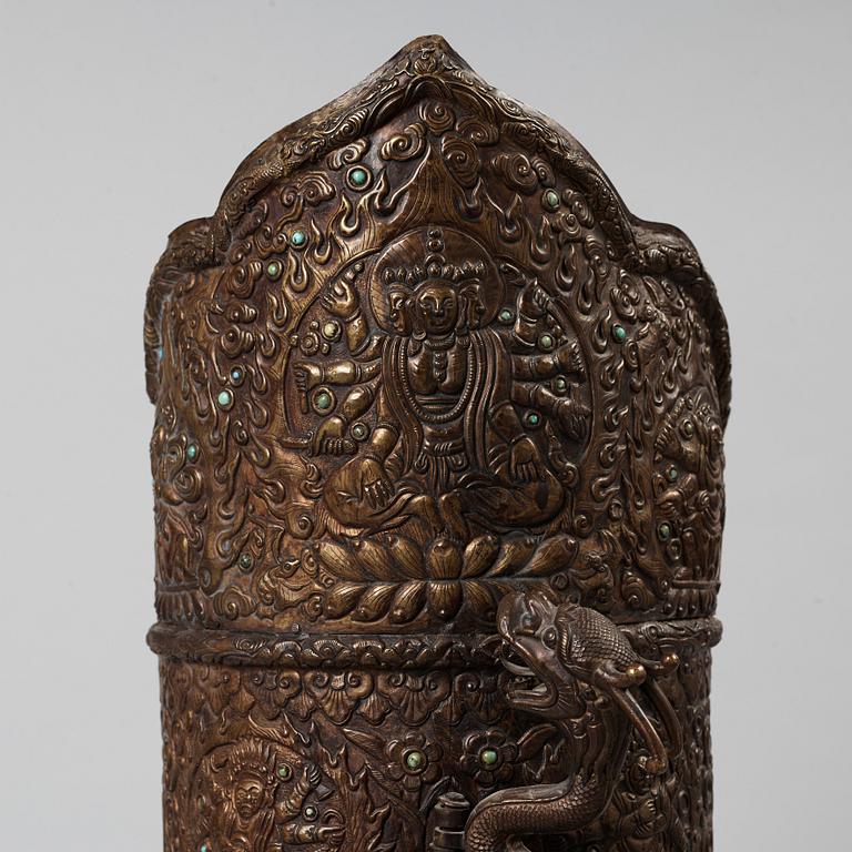 A Ceremonial ewer 'Duomuhu' with cover, Tibet 19th century.