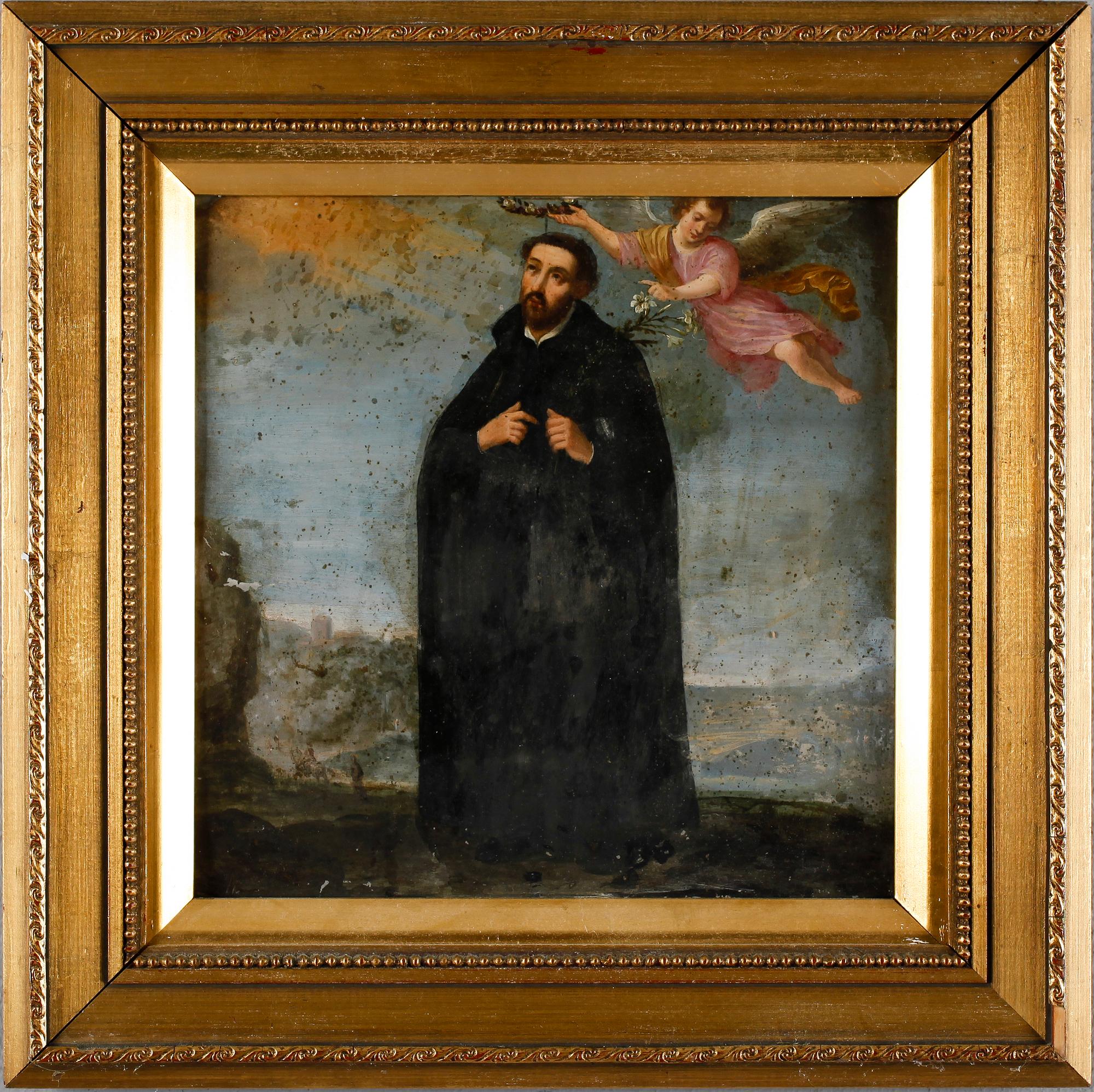 OKÄND KONSTNÄR, olja på kopparplåt, ej signerad, antik.