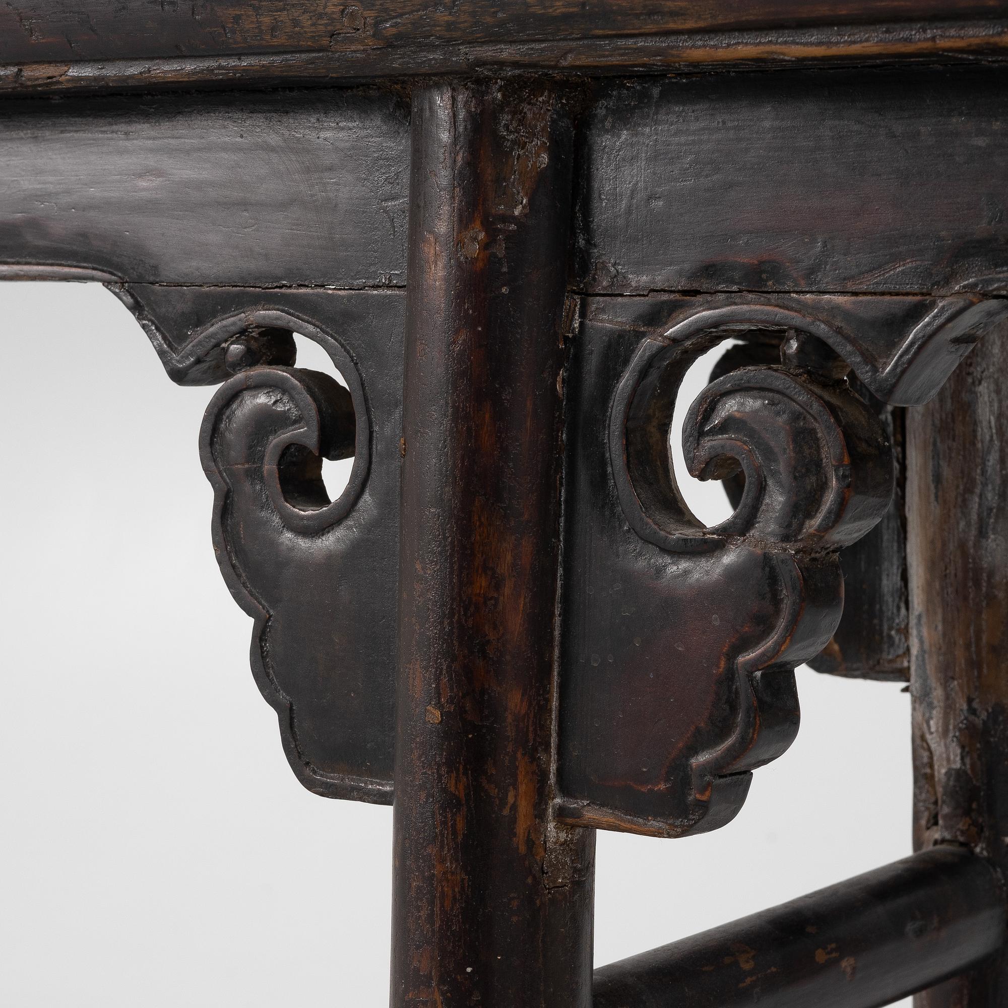 A Chinese hardwood altar table, Qing dynasty, 19th century.