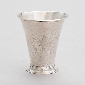 A Finnish 18th-century silver beaker, maker's mark of Jonas Langberg, Pori 1765.