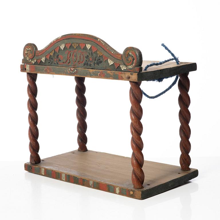 Shelf, Folk art, Jämtland. 19th century. Marked BOD.