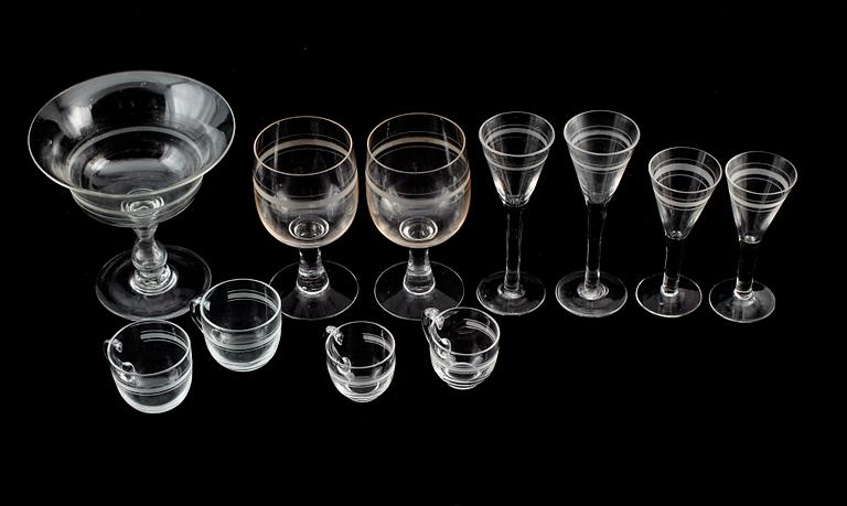 SERVISGLAS, 36 delar, glas, s k Rydbergsglas, tidigt 1900-tal.