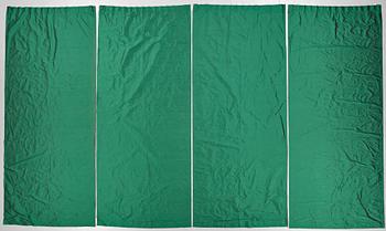 66. CURTAINS, 4 pcs., emerald green silk, ca 304,5 x 129,5 cm each, Svenskt Tenn, the second half of the 20th century.