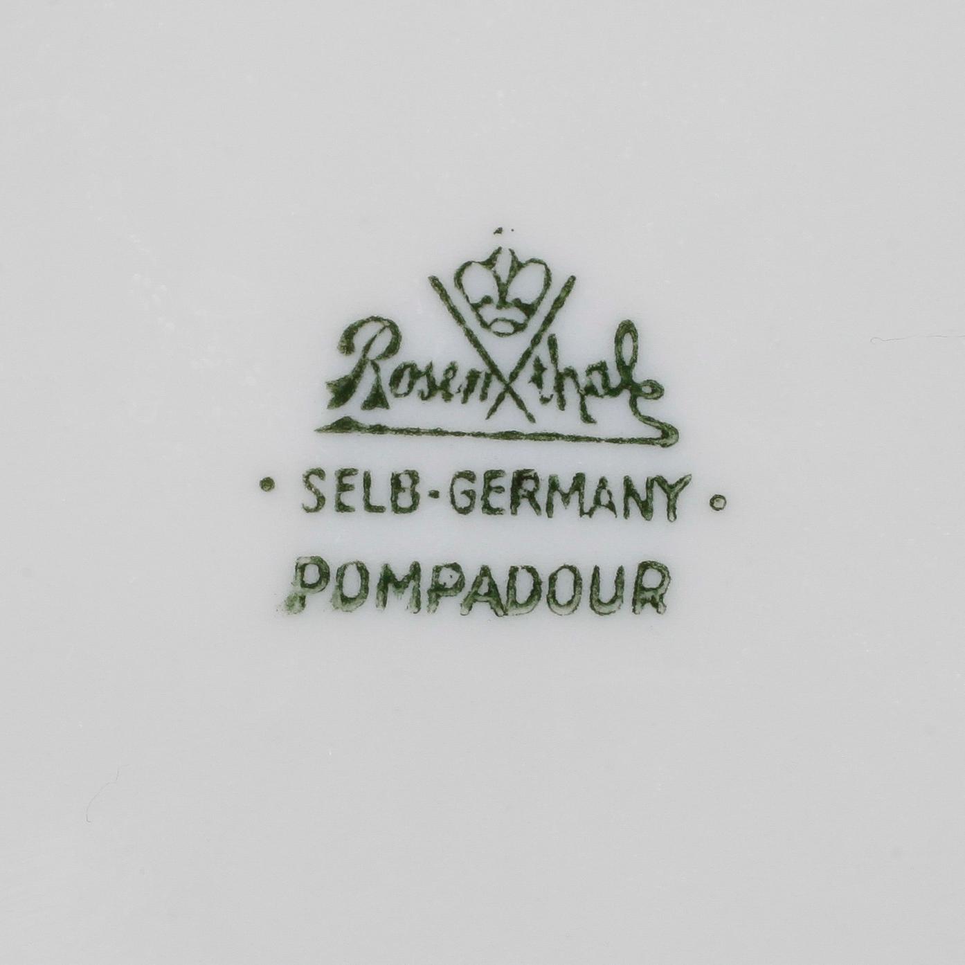 KAFFESERVIS, 24 delar, porslin, "Pompadour", Rosenthal.