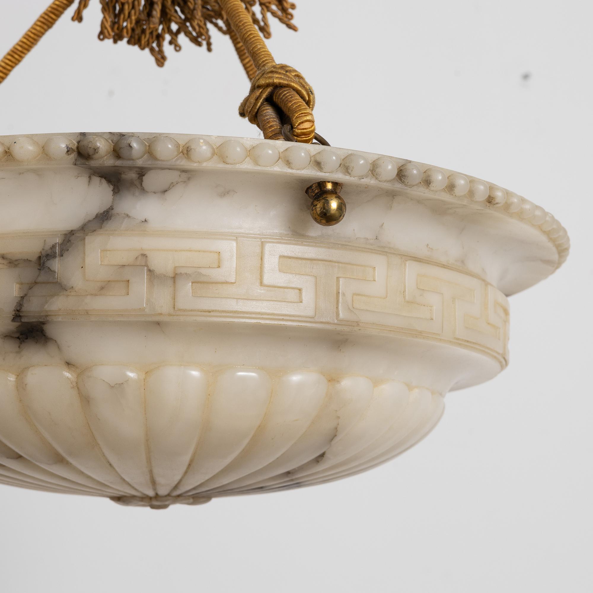 An alabaster ceiling lamp, 1920s.