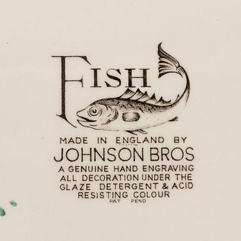 A part 'Fish' earthenware dinner service, Johnson Bros, England (74 pieces).