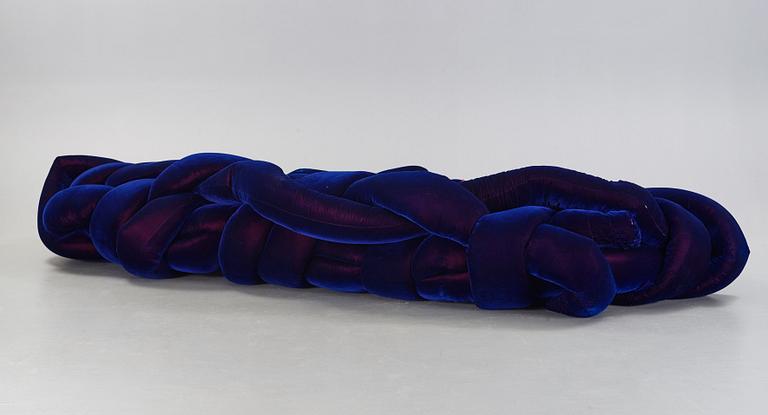 A Fernando & Humberto Campana blue purple velvet 'Boa Sofa', Edra, Italy, post 2002.