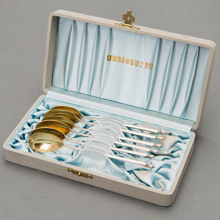 SIX SILVER SPOONS, Moscow ca 1900, Nikolai Pavlov.