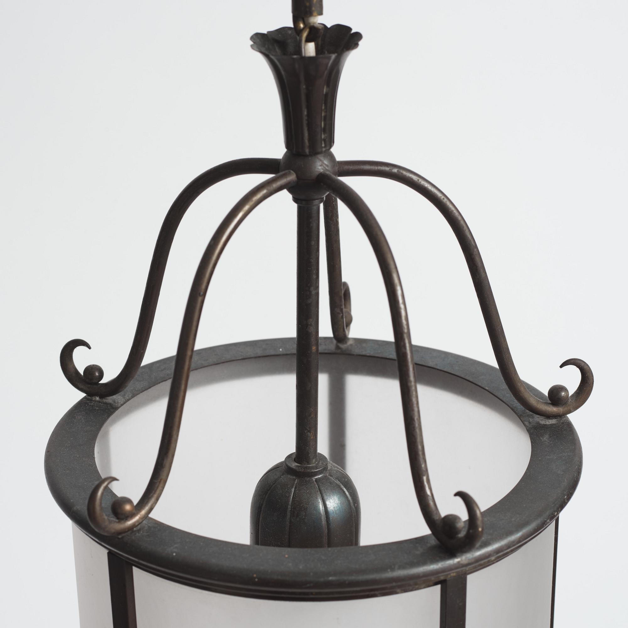 Harald Notini, a pair of ceiling lamps model "6051", Arvid Böhlmarks Lampfabrik, Stockholm, 1920s-30s.
