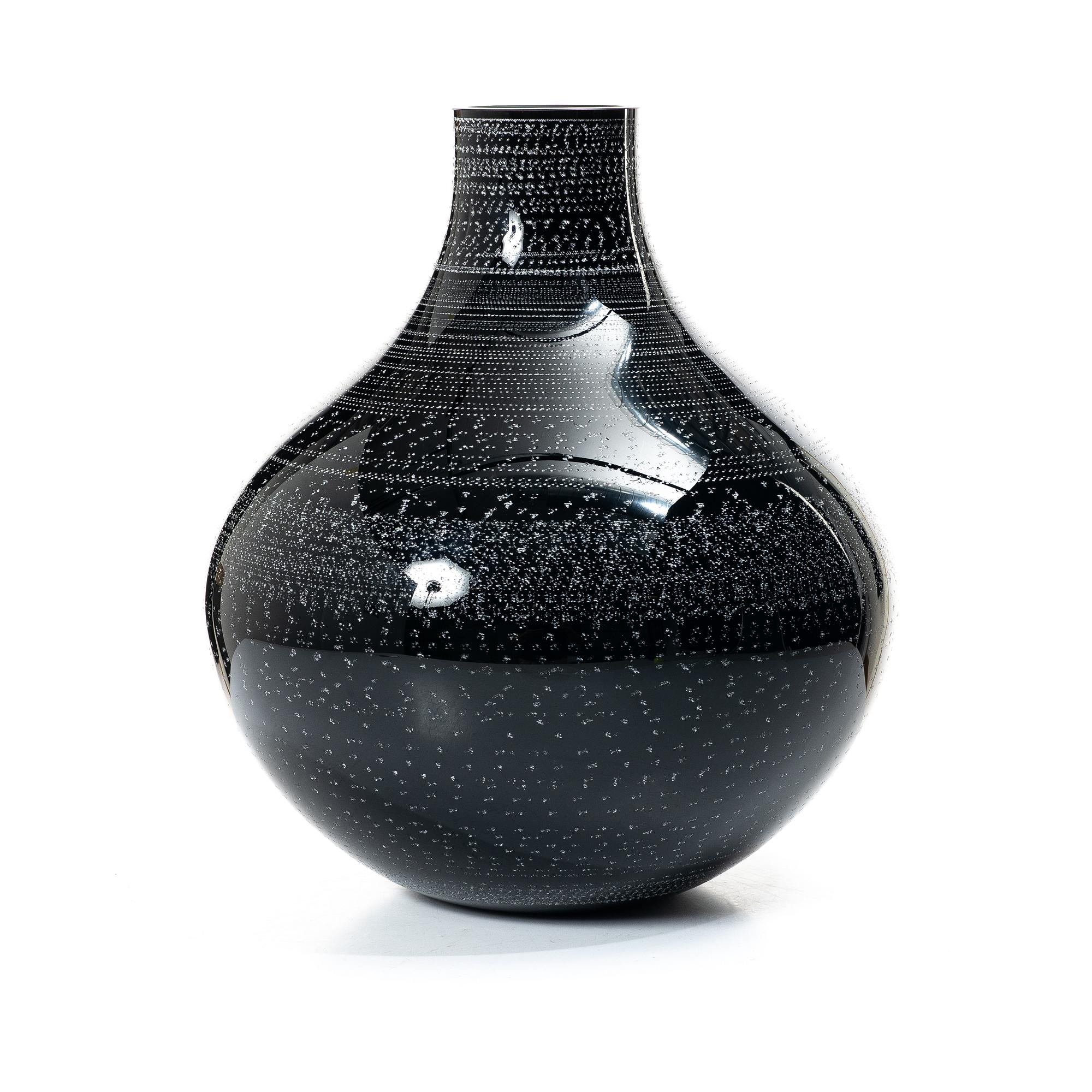 Ingegerd Råman, "Night and Day", a glass vase, Orrefors 2004. Limited edition 32/200.