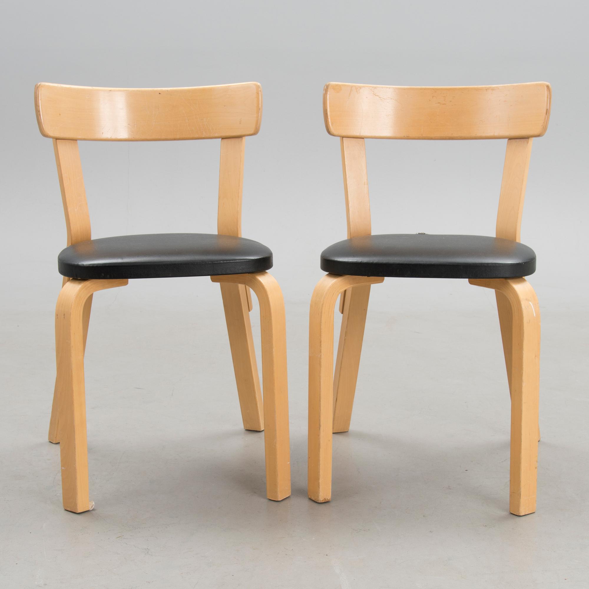 A pair of chairs model 69, Artek, 1960s/1970s. Design year 1935 