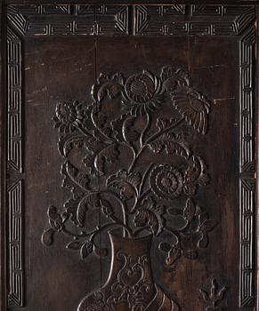 Panel, hardwood. Kina, Qingdynastin, 1800-tal.