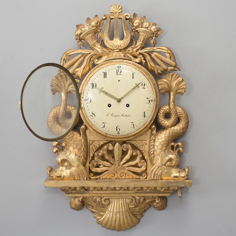 VÄGGPENDYL, empire, Peter Ericsson Stockholm(verksam 1820-46).