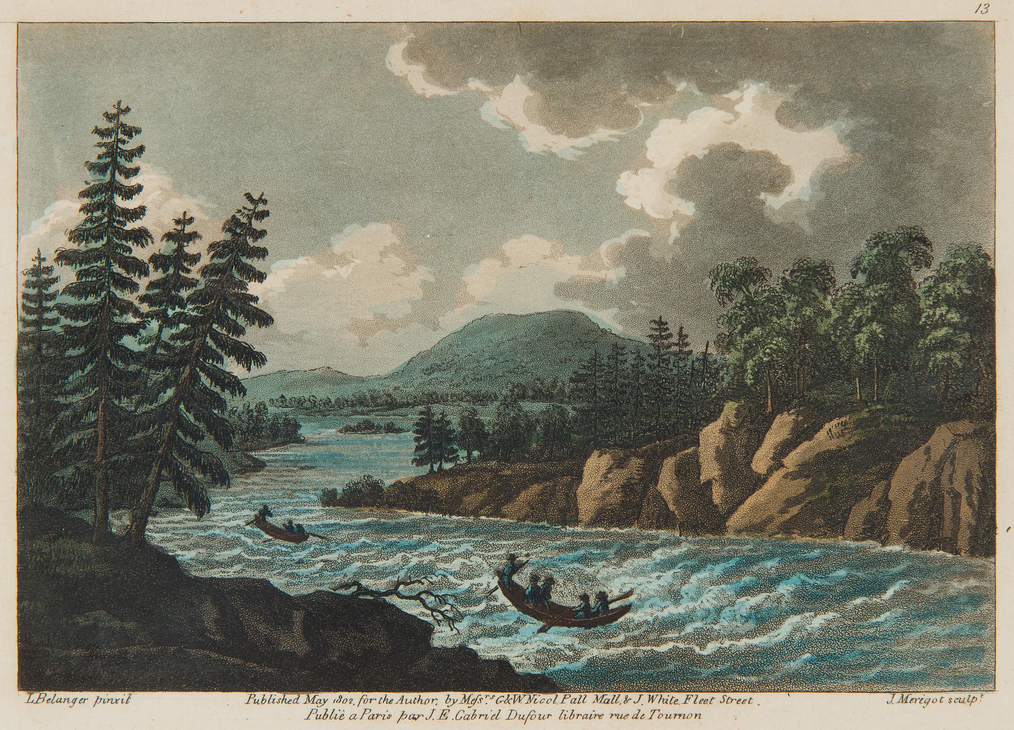 Ur "Voyage Pittoresque de Scandinavia", efter Louis Belanger, Landskap från Muonio.