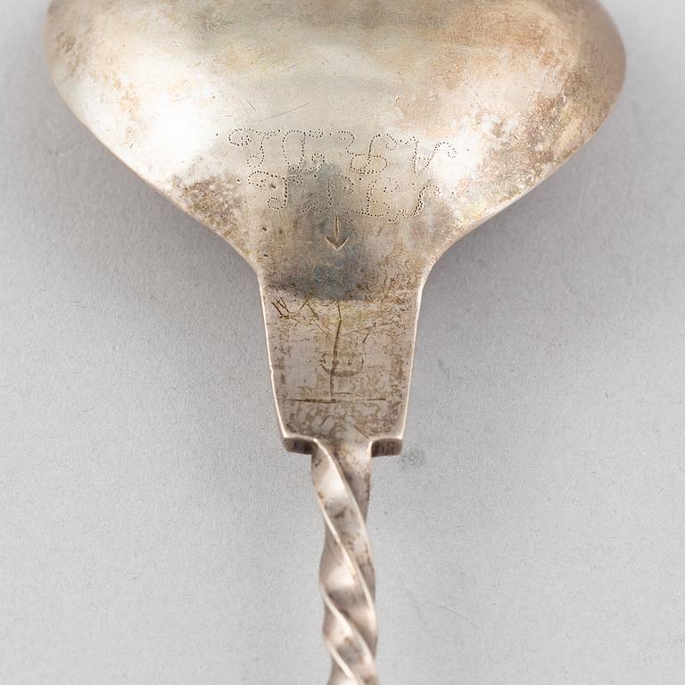 A silver spoon, probably Norway, 18th Century.