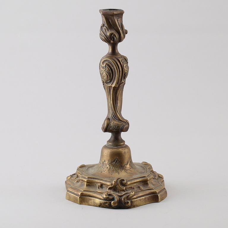 LJUSSTAKE, brons, rokoko, 1700-tal.