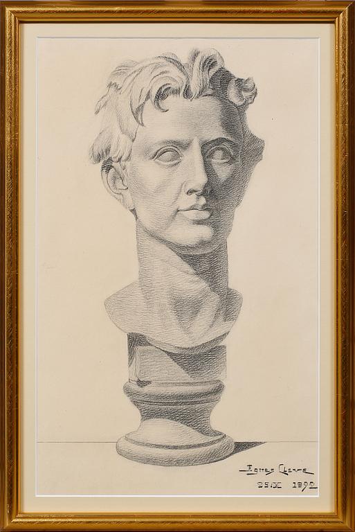 AGNES CLEVE, teckning, signerad och daterad 1892.