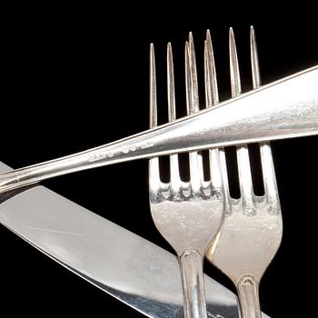 BESTICK, 30 delar, silver, GAB. Total vikt ca 990 g inkl rostfria knivblad.