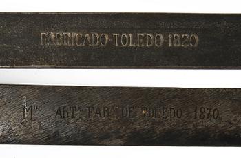SABLAR, 2 st, märkta Toledo, 1900-tal.