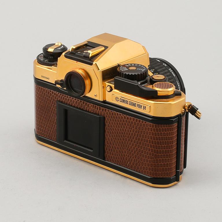 NIKON FA, gold camera grand prix 84 edition, förgylld, 1984.