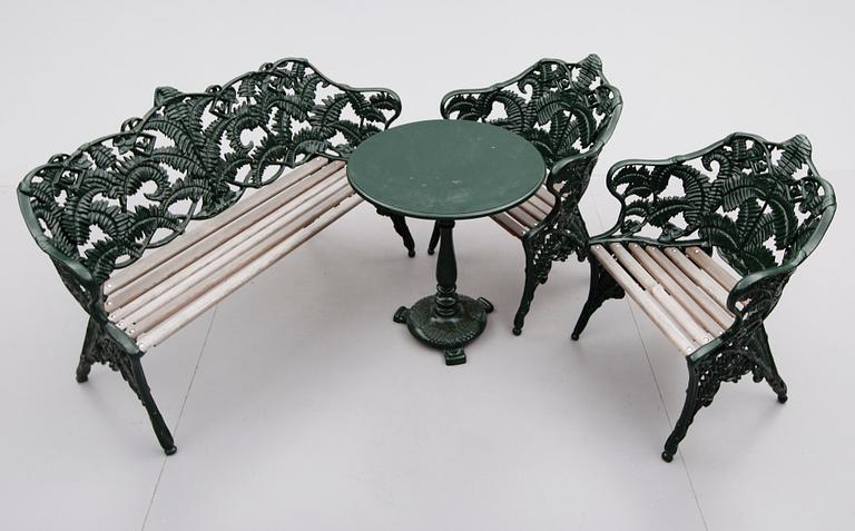 TRÄDGÅRDSMÖBLER, 4 delar, 1900-talets andra hälft.