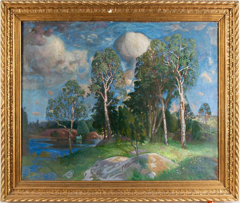 OSCAR KEEN, oil on canvas, signed Oscar keen and dated 1915.