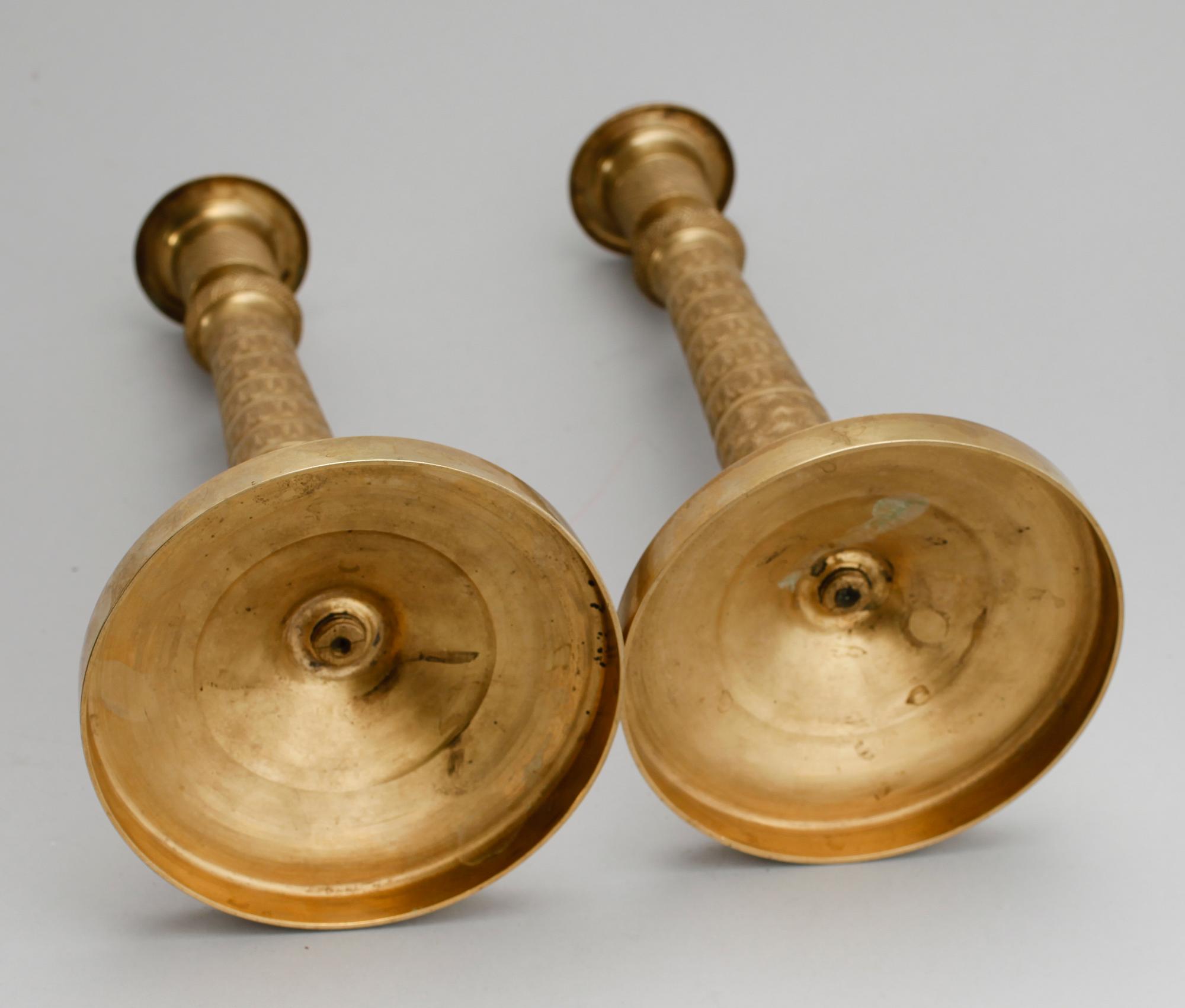 LJUSSTAKAR, 1 par, brons, empire, tidigt 1800-tal.