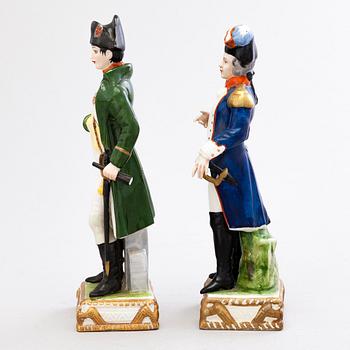 Two porcelain figurines, marked Capodimonte, Italy.