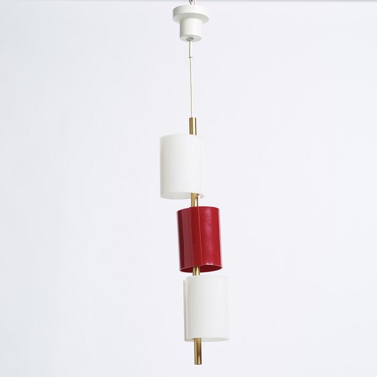 Hans Bergström, a brass and acrylic ceiling light, model 'C-1131', ateljé Lyktan, Sweden 1950-60s.