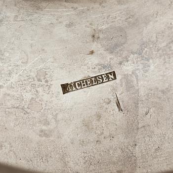 A Danish large silver bowl on foot, mark of Anton Michelsen, Copenhagen 1865.