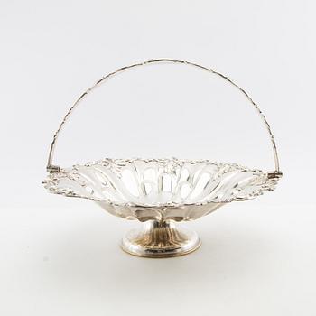 Cake stand and bowl, silver plate, first half of the 20th century.