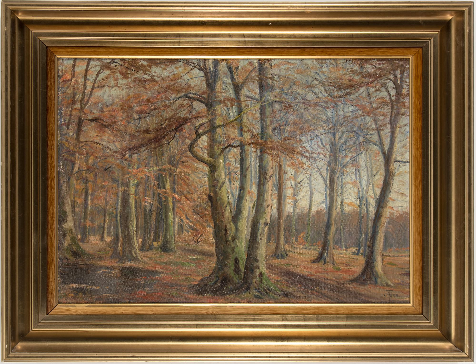 Thorvald Niss, oil on canvas, monogram signature 1899.