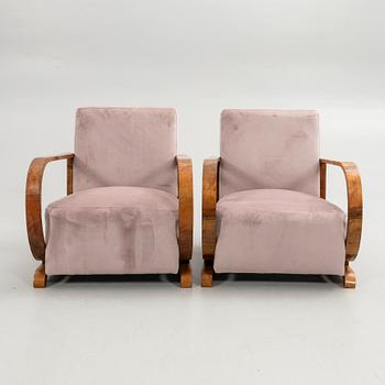 Armchairs, a pair, Art Deco style, 20th century.