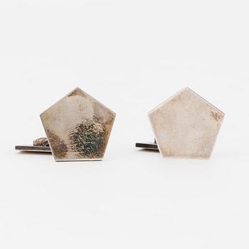 WIWEN NILSSON, a pair of sterling silver cufflinks from Lund, 1968.