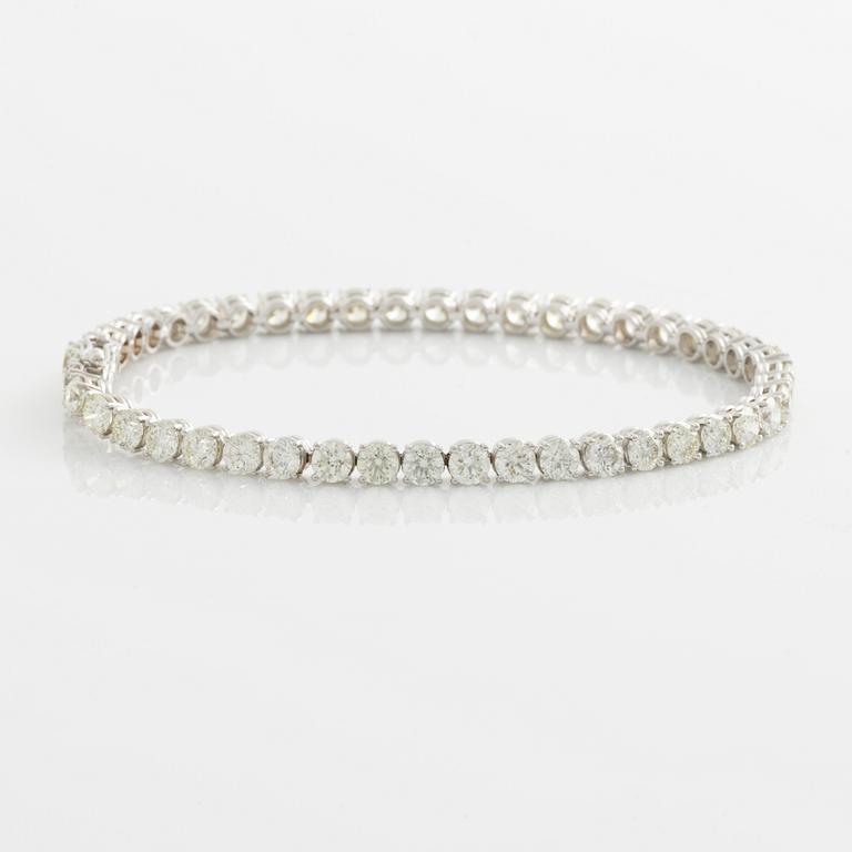 Tennis bracelet with brilliant-cut diamonds, total 9.02 ct.