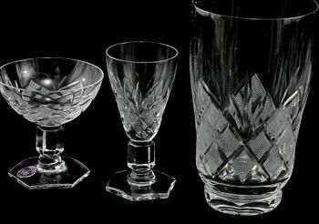 GLASSERVIS, 50 delar, Kosta, 1900-talets andra hälft.