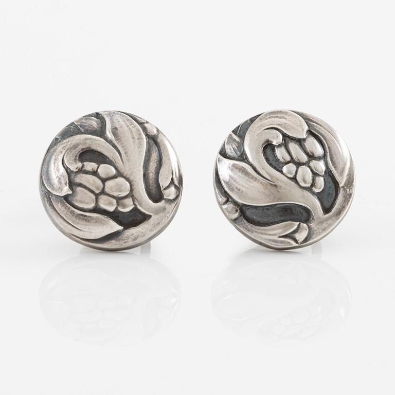 Georg Jensen, a pair of earrings, sterling silver, Denmark 1910-1925.