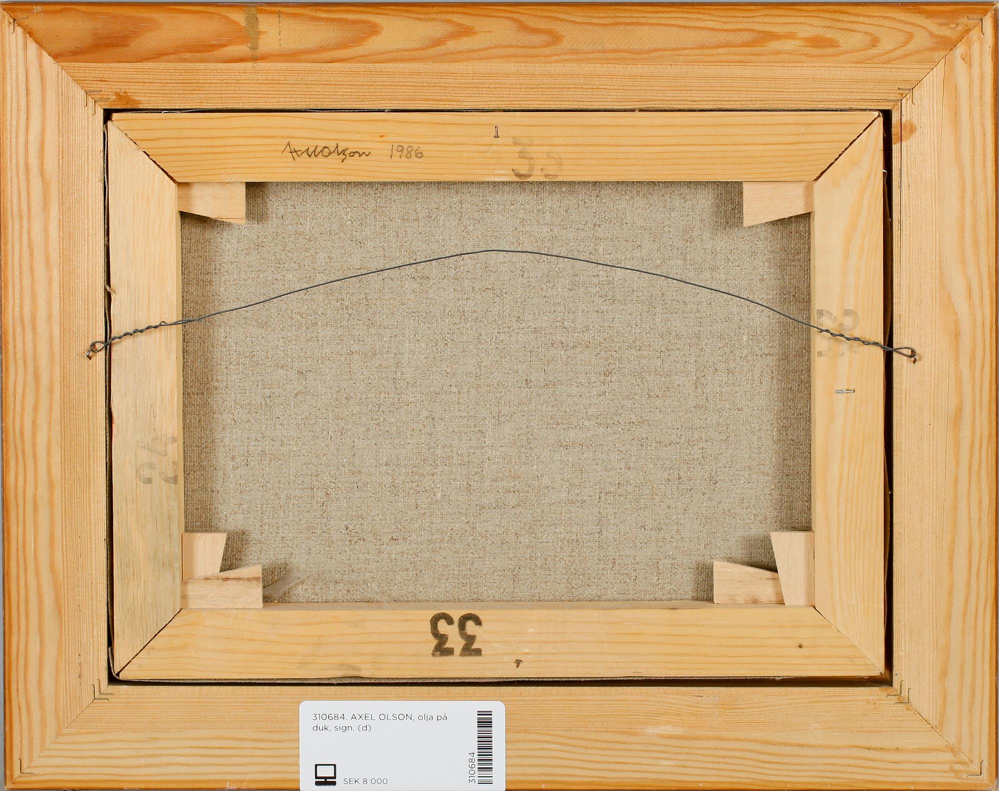 AXEL OLSON, olja på duk, sign.