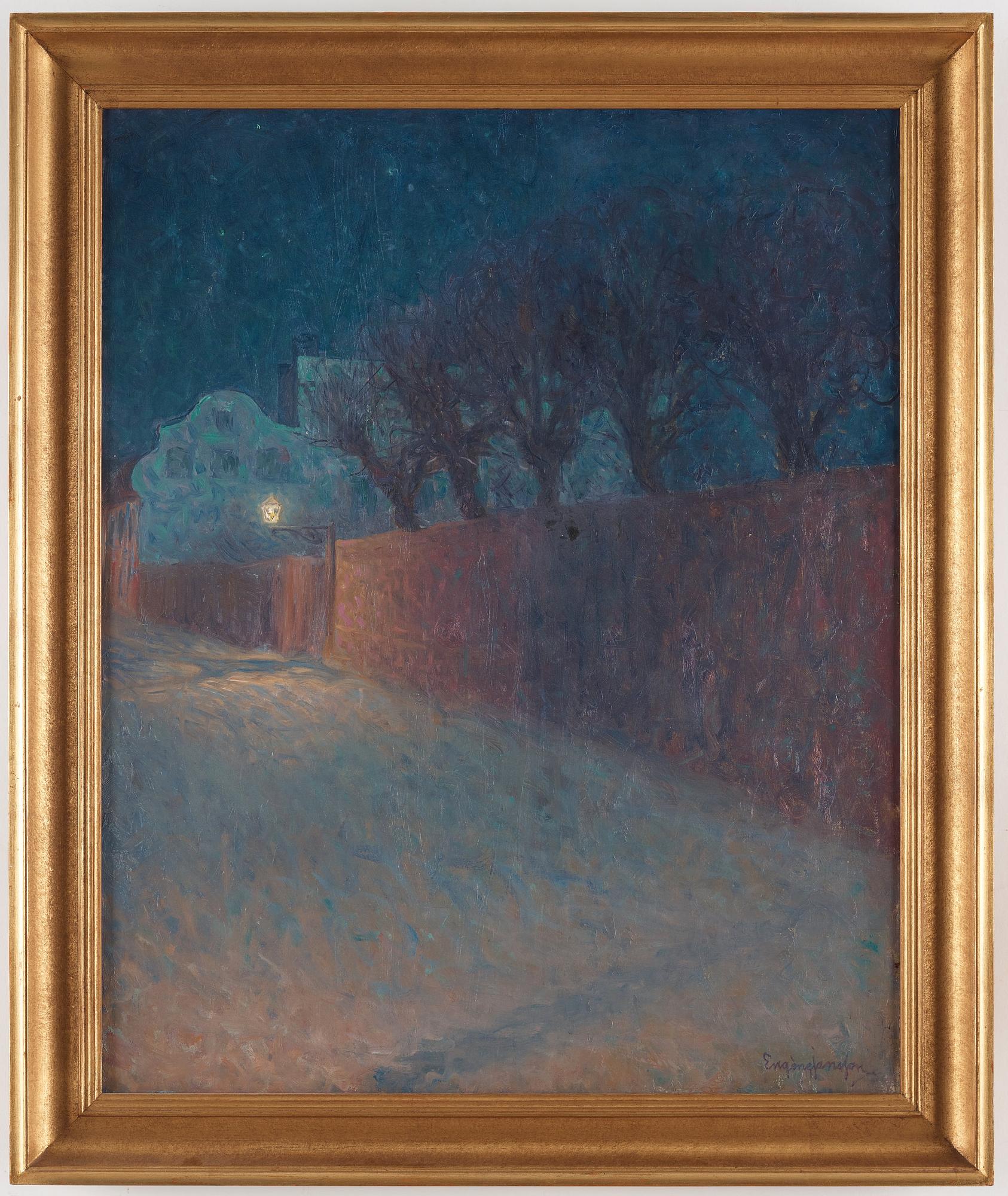 Eugène Jansson, "Månskensnatt", street scene from Bastugatan, Södermalm, Stockholm.