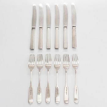 Wojcieck-Kazimierz Birkowski, bestickuppsättning, 12 delar, silver, med krönt vapen, Warszawa 1895.