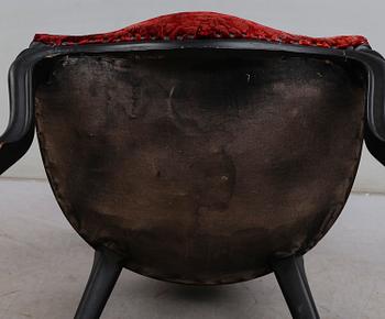 KARMFÅTÖLJ, 1800-talets andra hälft.