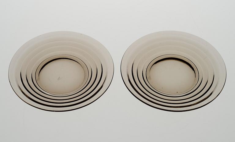 A collection of 20 glass tableware "Böljeblick" for Karhulan Lasitehdas, Finland, 1930-1940s.