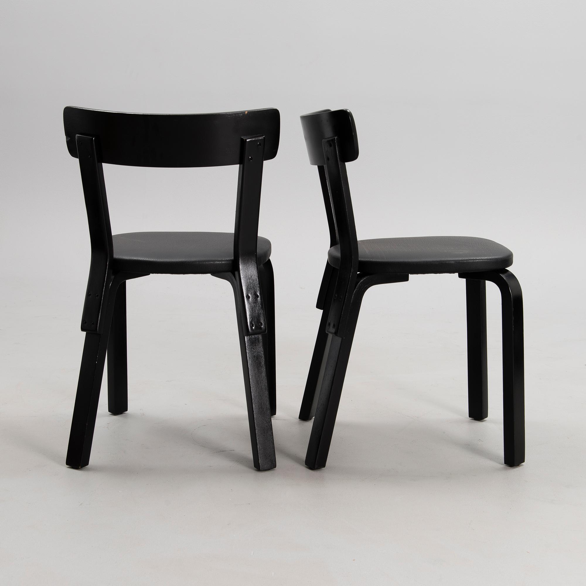 ALVAR AALTO, FOUR CHAIRS, model 69, Artek.