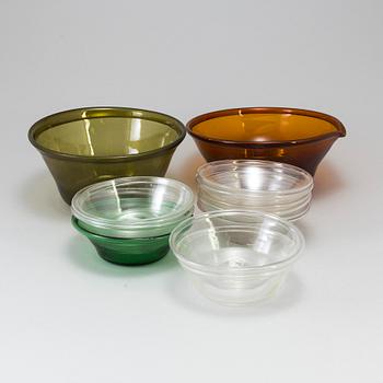 Fourteen glass bowls 19th century.