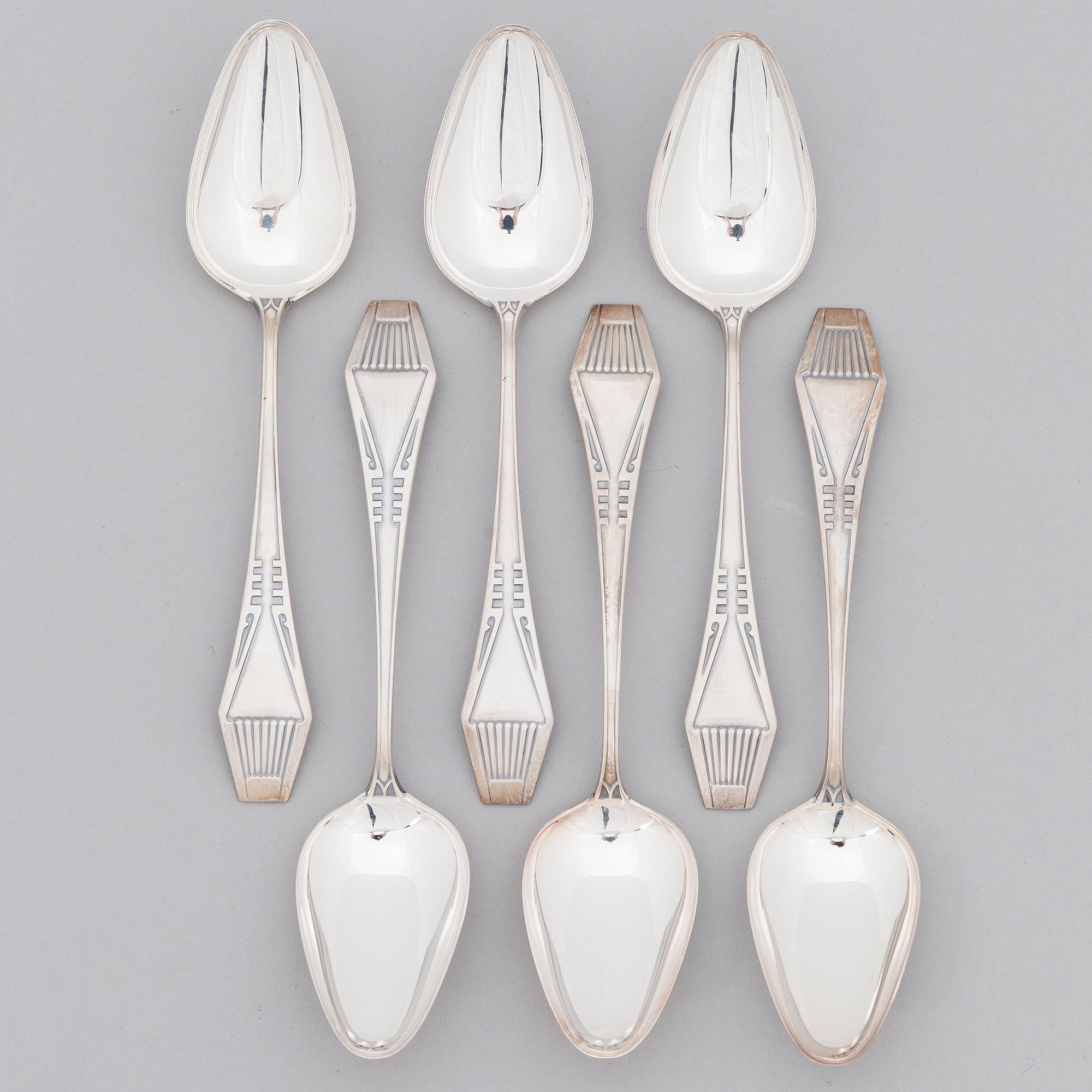 A 59-piece set of 'Suomi' silver cutlery, Kultateollisuus, Turku 1997-2010.